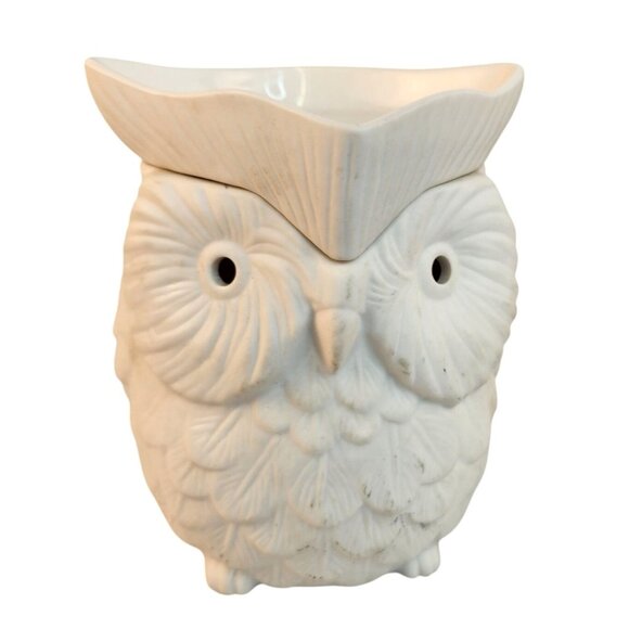 Scentsy White Owl Wax Warmer Light Discontinued 6" Ceramic Electric 25W Fragranc - Picture 7 of 9